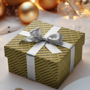 Entreprenuers Rock Gold Black Minimalist Wrapping Paper