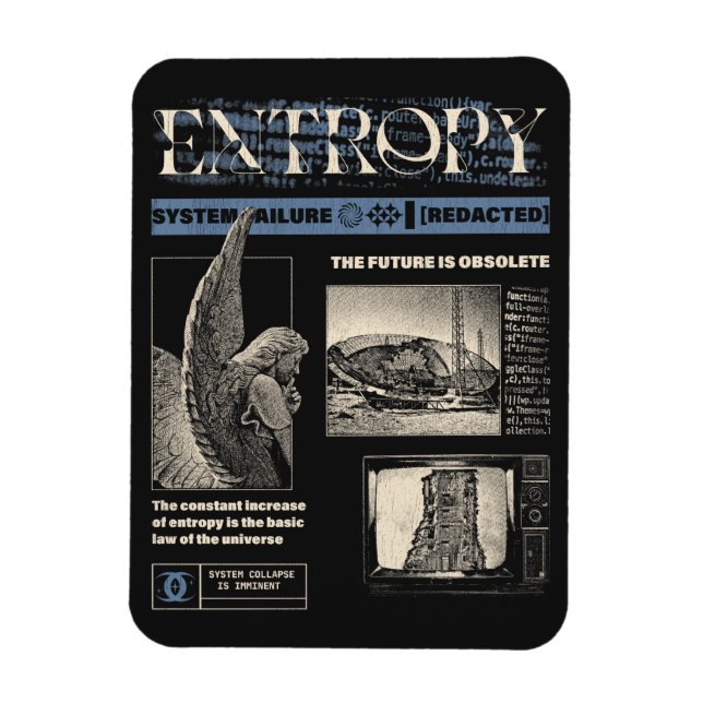 Entropy - Brutalist Design Magnet (Vertical)
