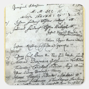 Entry in the Halle University records Square Sticker