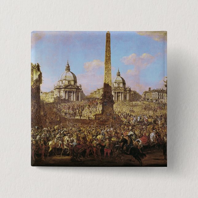 Entry into Rome of Jerzy Ossolinski 15 Cm Square Badge (Front)