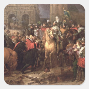 Entry of Henri IV into Paris, 22nd March 1594 Square Sticker