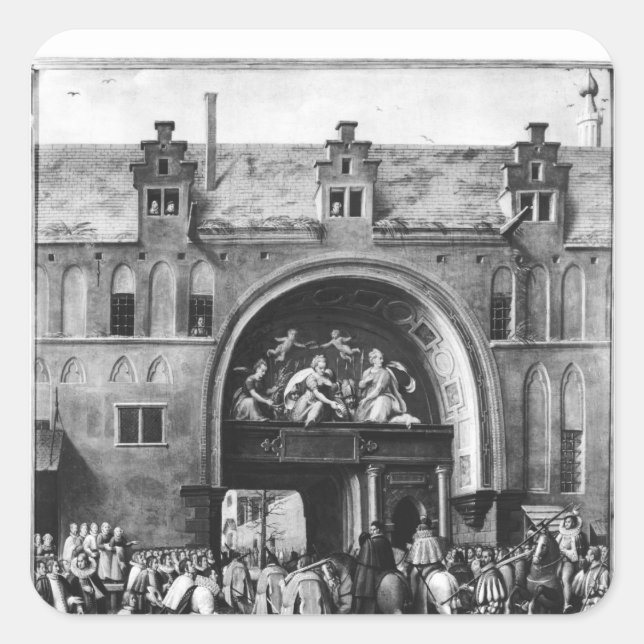 Entry of Hercule Francois of France Square Sticker (Front)