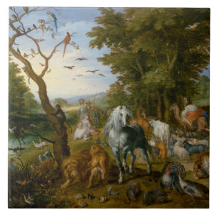 Entry of the Animals into Noah's Ark (Brueghel) Ceramic Tile