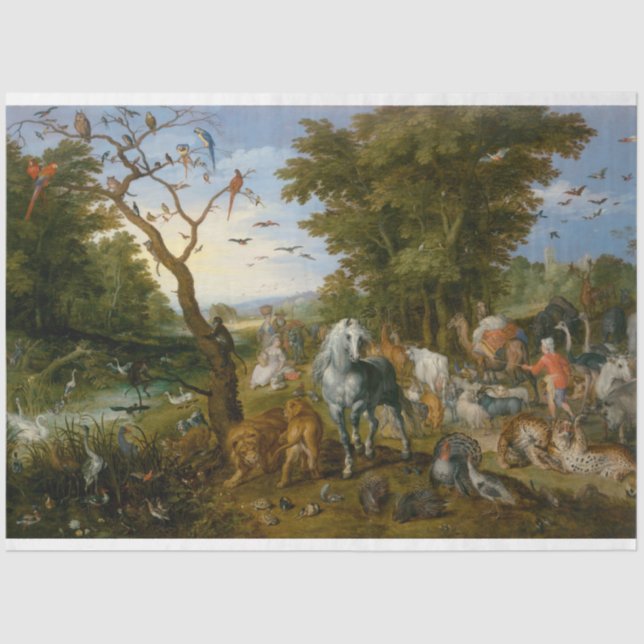 Entry of the Animals into Noah's Ark (Brueghel) Tissue Paper (Front)