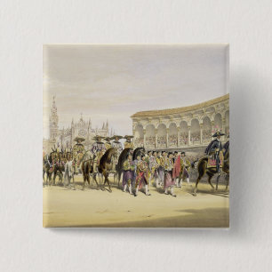 Entry of the Toreros in Procession, 1865 (colour l 15 Cm Square Badge