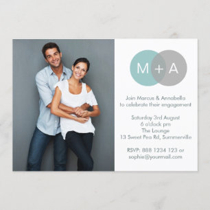 Entwined Circles Engagement Party Photo Invitation