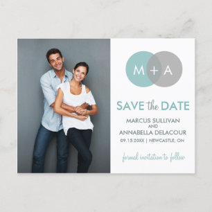 Entwined Circles Modern Save the Date Postcard
