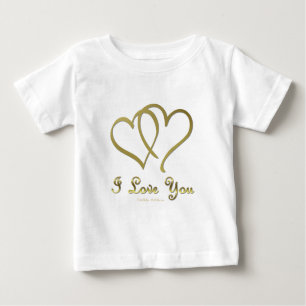 Entwined Gold Hearts i Love You Baby T-Shirt