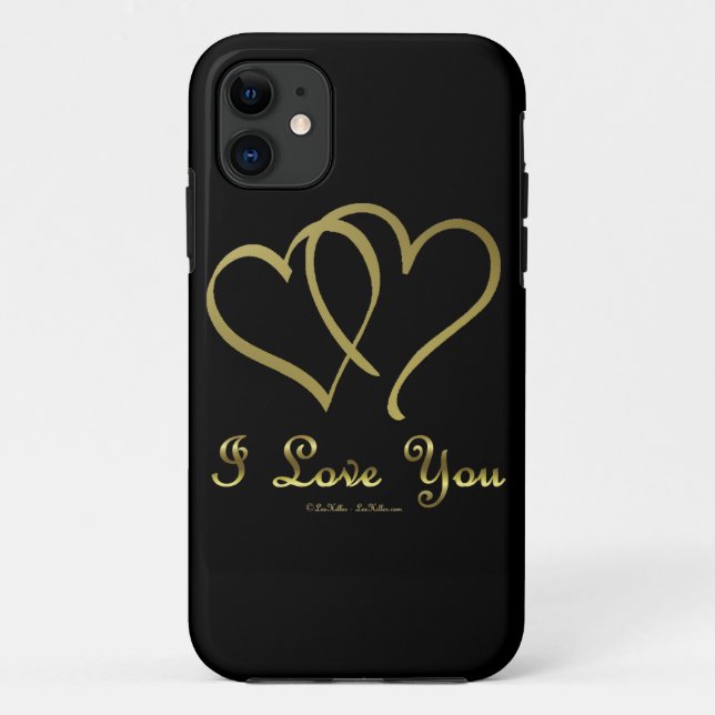 Entwined Gold Hearts i Love You Case-Mate iPhone Case (Back)