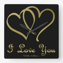 Entwined Gold Hearts i Love You