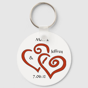 Entwined Hearts Keychain with Customisable Text