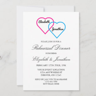 Entwined Hearts Rehearsal Dinner Invitation