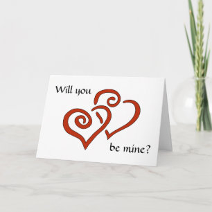 Entwined Hearts Will You Be Mine? Valentine's Card