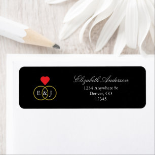 Entwined Ring Wedding Return Address Label
