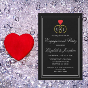 Entwined Rings Engagement Party Invitation