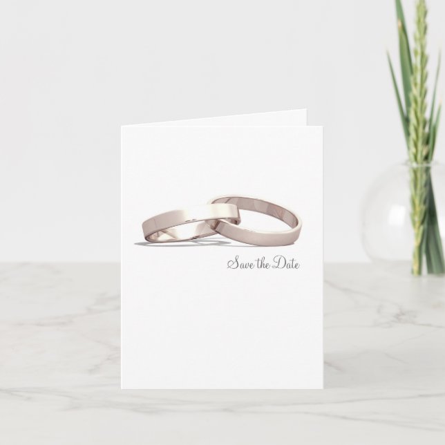 Entwined Rings Gold BLK - Save the Date Card (Front)