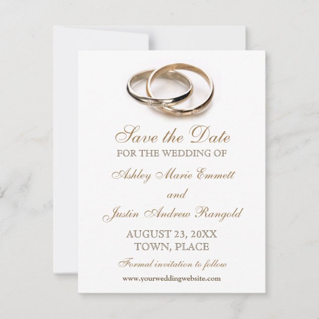 Entwined Rings Save the Date Invitation (Front)