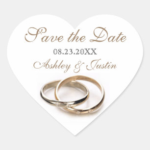 Entwined Rings Save the Date Sticker