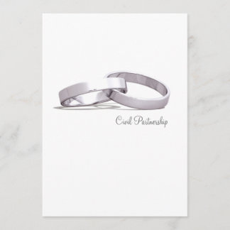 Entwined Rings Silver BLK Civil Partnership Invite