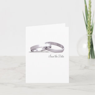 Entwined Rings Silver BLK - Save the Date Card
