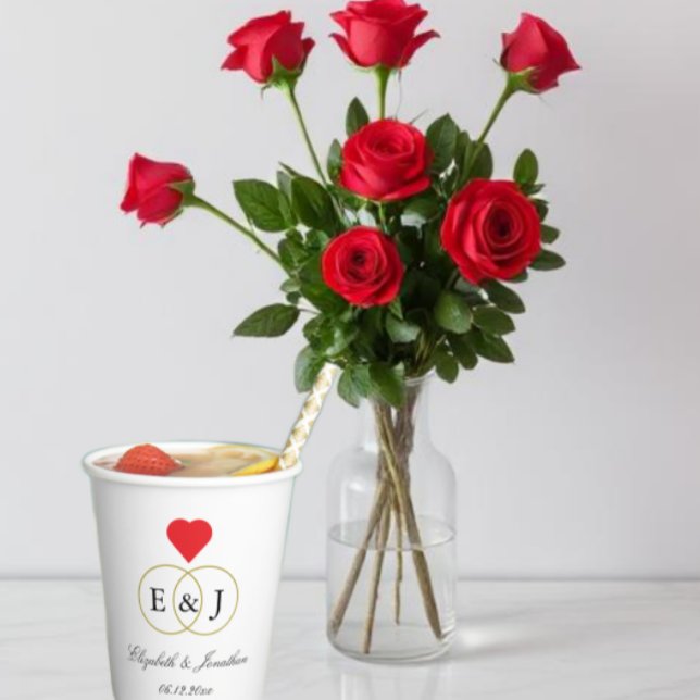 Entwined Rings Wedding Paper Cups (Creator Uploaded)