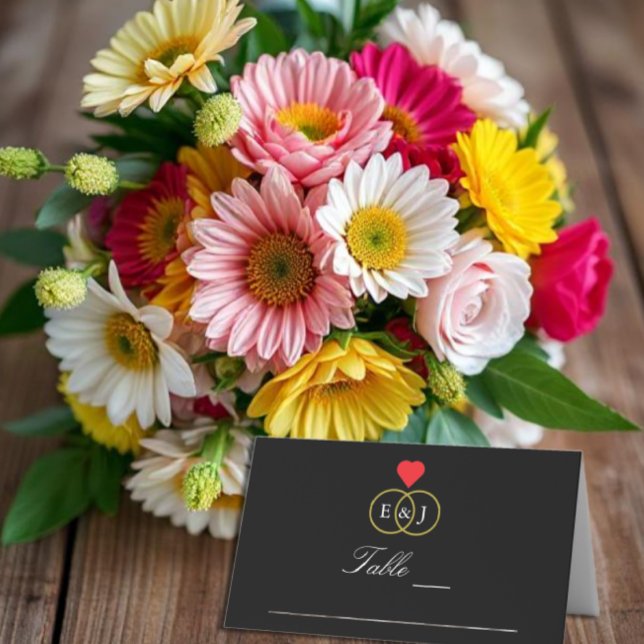 Entwined Rings Wedding Place Card (Creator Uploaded)