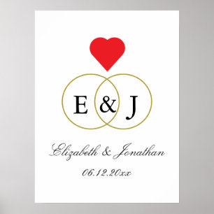 Entwined Rings Wedding Poster