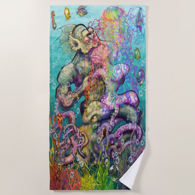 Entwined Tentacles Beach Towel (Front)