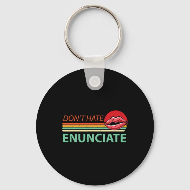 Enunciate Fun ASL Sign Language Lip Reading Deaf A Key Ring (Front)