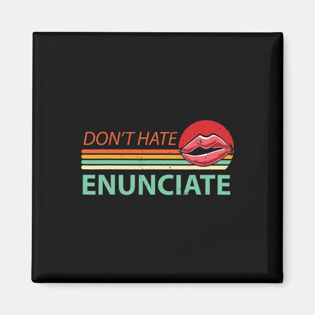 Enunciate Fun ASL Sign Language Lip Reading Deaf A Magnet (Front)