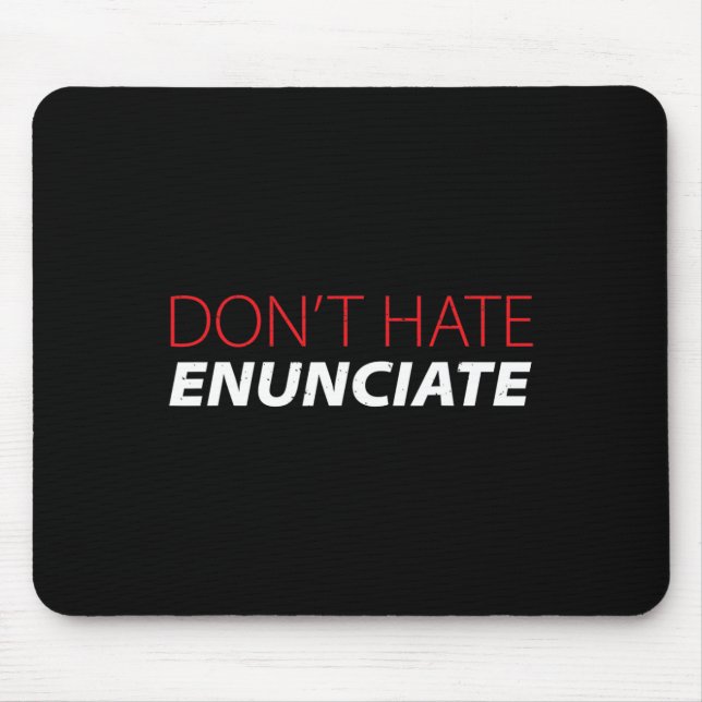 Enunciate Fun ASL Sign Language Lip Reading Deaf A Mouse Pad (Front)
