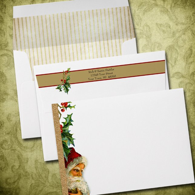 Envelope (Vintage Santa Claus and faux Gold Glitter will make any of your holiday mailings shine.  )