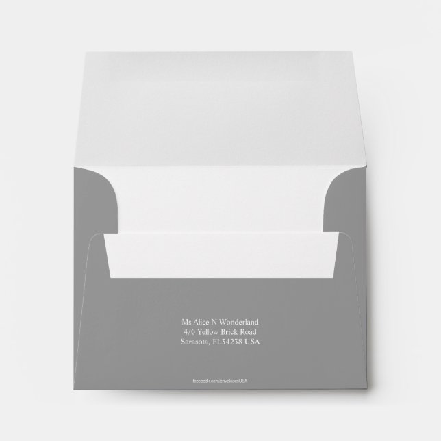 Envelope A2 Dark Grey Return Address (Back (Bottom))
