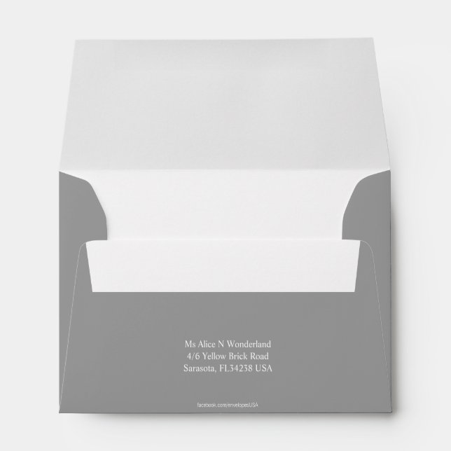 Envelope A6 Dark Grey Return Address (Back (Bottom))