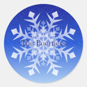 Envelope Bag Sticker Christmas Snowflake Name