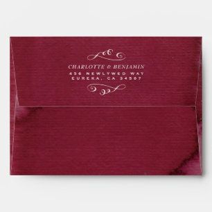 ENVELOPE Elegant Floral Rustic Red Boho Wedding
