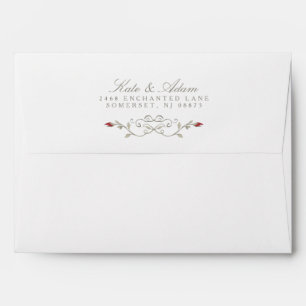 ENVELOPE   Elegant Red Rose of Beauty Wedding