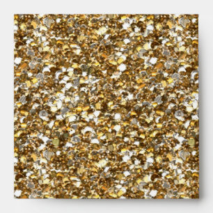 Envelope Faux Gold Glitter Square