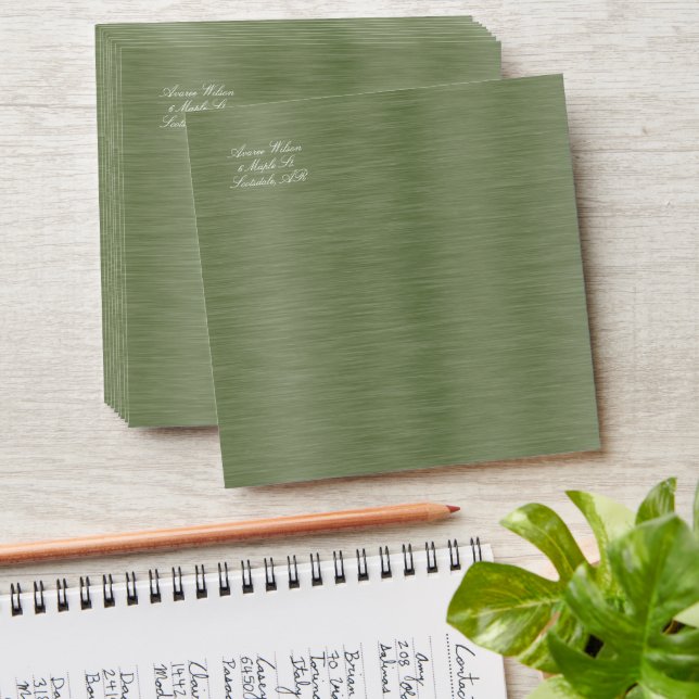 Envelope for White Winterberry Green and Gold Set (Stacked)