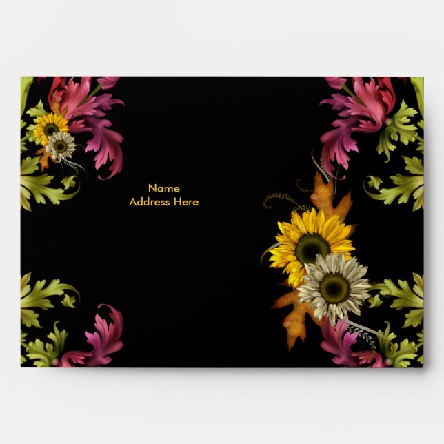 Envelope Gold Yellow Floral Print (Front)