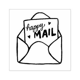 Envelope Happy Mail postage stamp