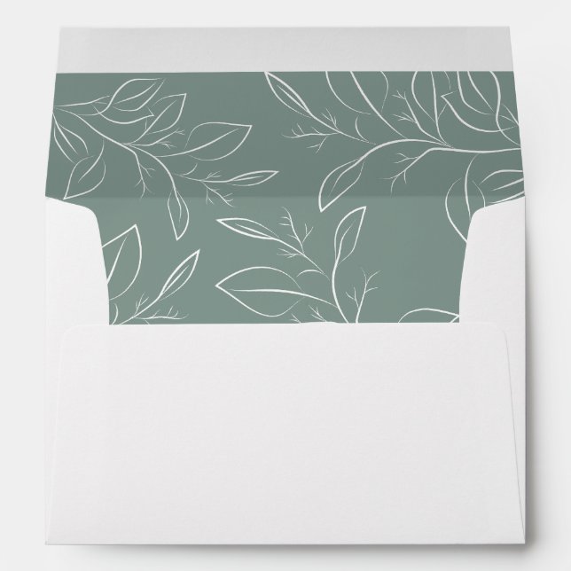 Envelope liner for sage wedding invitation (Back (Bottom))