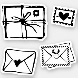 Envelope love letter heart stamp swak kiss pack of