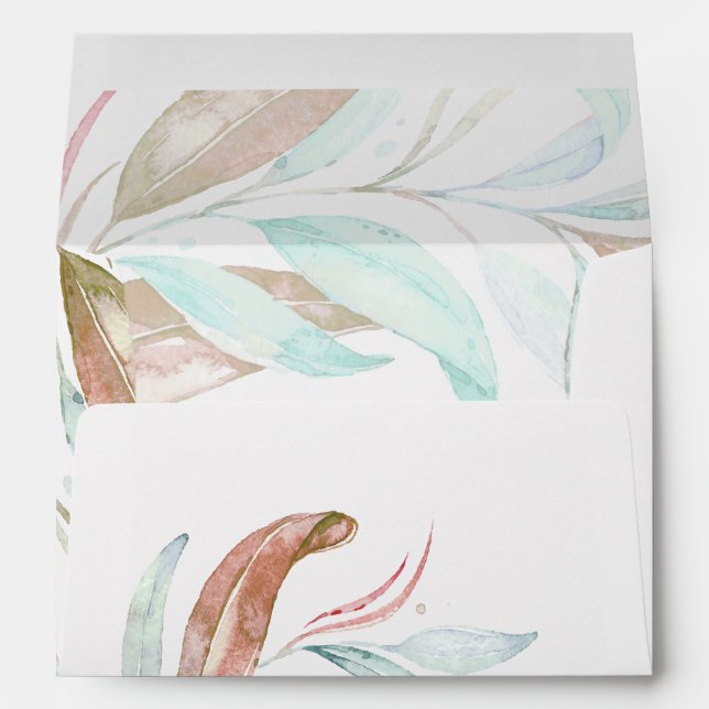 ENVELOPE |  Pastel Watercolor Wispy Foliage (Back (Bottom))