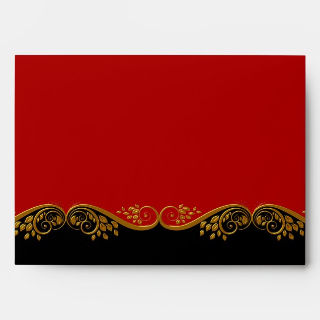 Envelope Red Black Gold Ornate Elegant (Front)