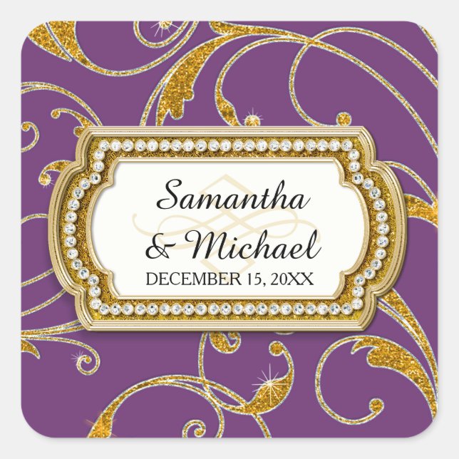 Envelope Seal Glam Old Hollywood Regency Black Tie (Front)