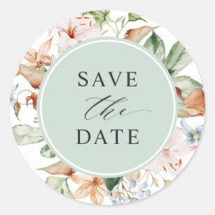 Envelope Seal Save the Date Sage Green Earth Tones