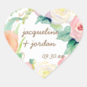 Envelope Seal Simple Modern Watercolor Floral Rose