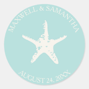 Envelope Seal Sticker, Starfish Beach Wedding