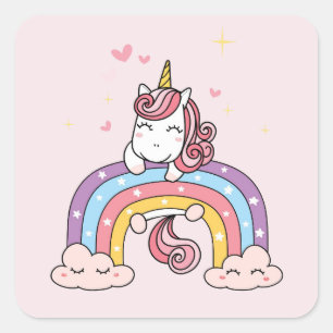 ENVELOPE SEAL STICKER : UNICORN + RAINBOW